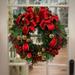 Three Posts™ Red & Gold Holiday Wreath w/ Ornaments & Pine Cones in Green/Red/Yellow | 26 H x 26 W x 9 D in | Wayfair