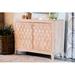 Red Barrel Studio® Folsom White Distressed Geometric 2-Door Accent Cabinet Wood in Brown/Orange | 32 H x 42 W x 17 D in | Wayfair