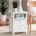 Red Barrel Studio® Palni 2 - Drawer Solid Wood Nightstand in White Wood in Brown/White | 21.3 H x 15.7 W x 11.8 D in | Wayfair