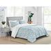 Winston Porter Standard Cotton Reversible Duvet Cover Set Cotton in Blue/Gray/Green | Twin Duvet + 1 Standard Sham | Wayfair