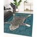 Blue/Gray 96 x 0.08 in Area Rug - Willa Arlo™ Interiors Willer Animal Print Teal/Ivory/Gray Area Rug Polyester | 96 W x 0.08 D in | Wayfair