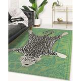 Black/Blue 96 x 0.08 in Area Rug - Willa Arlo™ Interiors Willeford Animal Print Green/Teal/Gray/Charcoal Area Rug | 96 W x 0.08 D in | Wayfair