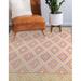 Brown/Indigo 108 x 0.08 in Area Rug - MALAKAI TAN BORDER Area Rug By Bungalow Rose Polyester | 108 W x 0.08 D in | Wayfair