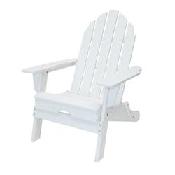 LuXeo Balboa HDPE Folding Adirondack Chair, Single Plastic/Resin in White | 37.5 H x 30.5 W x 35 D in | Wayfair LUX-1521F-WHT