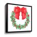 The Holiday Aisle® Wreath w/ Red Cute Bow Christmas Holiday by Irina Sztukowski - Painting on Canvas in Green/Red | 10 H x 10 W x 2 D in | Wayfair