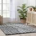 Gray 118 x 94 x 1.8 in Area Rug - Well Woven Celeste Coimbra Moroccan Diamond Pattern Shag Grey Thick Area Rug Polyester | Wayfair CE-27-7