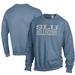 Men's ComfortWash Steel Blue Saint Louis Billikens Stack Garment Dyed Crewneck Pullover Sweatshirt