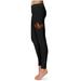 Women's Black ULM Warhawks Thigh Logo Yoga Leggings