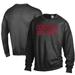 Men's ComfortWash Black Cornell Big Red Garment Dyed Fleece Crewneck Pullover Sweatshirt