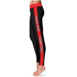 Women's Black/Red Texas Tech Red Raiders Plus Size Side Stripe Yoga Leggings