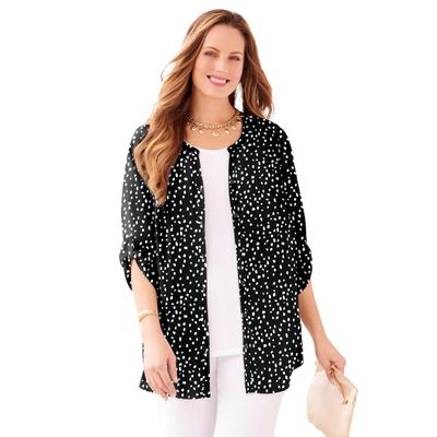 Plus Size Women's Breezeway Georgette Blouse by Catherines in White Dot (Size 6X)