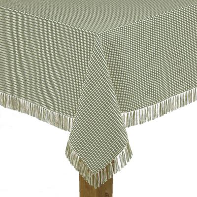 Wide Width Homespun Check Woven Tablecloth by LINTEX LINENS in Sage (Size 60" W 120"L)