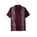 Men's Big & Tall Short Sleeve Island Shirt by KS Island in Deep Purple Leaf (Size 3XL)