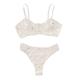 Lingerie for Women Bodysuitladies Sexy Lingerie Ladies See-Through Lace Bra Thong Clothing Embroidered Pajamas-White_M