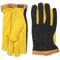 Hestra Deerskin Wool Tricot Gloves Grey & Yellow - GREY/BLACK - L