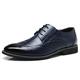 Mens Brogues Classic Oxfords Dress Shoes Formal Business Brogues Derby Lace Up Shoes for Men Blue UK 9