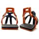 Lightweight Aluminium Endurance Trail Stirrups Flex Cage Horse Saddle 4.75" (Orange)