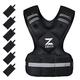 ZELUS Weighted Vest for Men and Women, 9-14.5 kg Adjustable Weighted vest with weights Included | Weight Vests with 6 Ironsand Weights for Cardio and Strength Training, Black