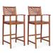 Costway Set of 2 Bar Stools 29inch Acacia Wood Pub Chairs Outdoor w/ - See details