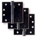 Miseno 4 x 4 Plain Bearing Square Corner Door Hinge - Pack of 3