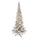 Puleo International 7.5' Pre-Lit Flocked Slim Whistler Pine Christmas Tree - 7.5