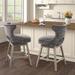 Greyleigh™ Aneira Nail Head Swivel Counter Stool Wood/Upholstered in Gray/Black | 37 H x 21 W x 22 D in | Wayfair 9B0D35DD65574AB6AE3A43F4BAF7FE2B