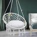 Dakota Fields Hammock Chair Macrame Swing, Hanging Cotton Rope Swing Chair w/ Cushion & Hardware Kits, Hanging Chairs For Indoor & Outdoor Use
