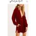Free People Dresses | $268 Cp Shades X Free People Jacey Velvet Sz M Red Terra Tunic / Shirt Dress | Color: Red | Size: Xs