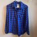 American Eagle Outfitters Tops | American Eagle Blue Flannel Shirt | Color: Blue/Pink | Size: S