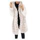 BUKINIE Womens Thick Warm Faux Fur Hooded Parka Long Overcoat Peacoat Winter Faux Shearling Shaggy Coats Jackets (Beige,XX-Large)