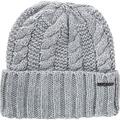 Michael Michael Kors Women`s Cable Knit Teddy Fleece Winter Beanie Hat (Pearl Heather Grey(538560C-052)/Nickel, One Size)