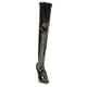 Womens Ladies Sexy Thigh High Kinky Fetish Over The Knee Stiletto Heel Full Side Zip Boots Size UK 4-12 (UK 4, Black Patent)