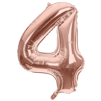 Folienballon 4, rosé, 86 cm