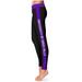 Women's Black/Purple University of Sioux Falls Cougars Side Stripe Yoga Leggings