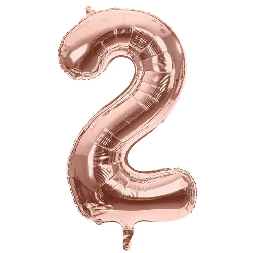 Ballon hélium ""2"", or rose, 86 cm