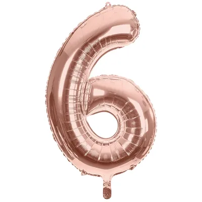 Folienballon 6, rosé, 86 cm Image