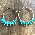 Anthropologie Jewelry | Anthropologie Hoop Earrings | Color: Blue/Silver | Size: Os