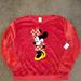 Disney Tops | Juniors Disney Minnie Mouse Minky Pullover Top Shirt Size Medium 7/9 Nwt | Color: Black/Red | Size: Mj