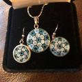 Giani Bernini Jewelry | Giani Bernini Necklace Pendant & Earrings Sterling Silver New Circles Enclosed. | Color: Blue/Silver | Size: Os