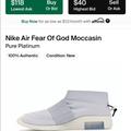 Nike Shoes | Nike Fear Of God Moccasins Mens 6/Women 7.5 | Color: Blue/Silver | Size: 6