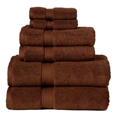 Egyptian Cotton Bath Towel Set Six Piece Set, Six Piece Set, Chocolate