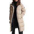 Superdry Women's Studios Longline Duvet Coat Jacket, Shaker Beige, L