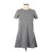 Zara TRF Casual Dress: Gray Stripes Dresses - Women's Size Medium