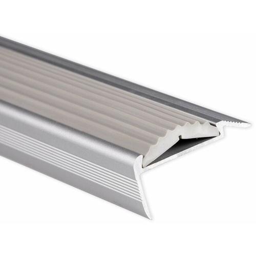 Treppenkantenprofil mit Einzel-Gummieinlage Power Grip Länge: 100 cm Selbstklebend Grau