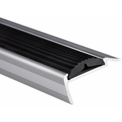 Treppenkantenprofil mit Einzel-Gummieinlage Power Grip Länge: 90 cm Selbstklebend Schwarz