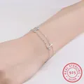 Minimaliste Real Lady. Bracelet en argent regardé 925 multi-rangées double couche barre de bâtons