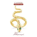 CANNER – bague ouverte en argent Sterling 925 bague en diamant vert serpent Bijoux fins de luxe