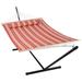 Outdoor Portable Double Hammock with Stand&Pillow Max 475 lbs Capacity