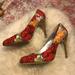 Jessica Simpson Shoes | Jessica Simpson Floral Pumps | Color: Red/Yellow | Size: 9.5