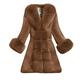 BUKINIE Womens Thicken Warm Winter Coat Luxury Elegant Parka Faux Fur Trimmed Open Front Long Cardigan Jacket Outwear Lady's Wedding Party Coats for Winter(Brown,M)